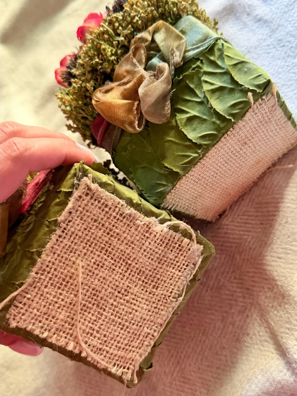 Handcrafted Pink and Yellow Rose Accent Pair - Decorative Floral Arrangement
